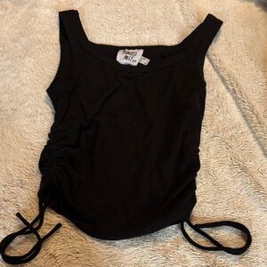 Princess Polly Black Ruched Tank Top